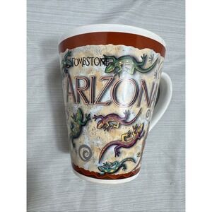 Vintage Arizona Coffee Mug Tea Cup 4.25"h Geico Lizard Vibrant Color